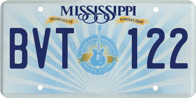 MS license plate BVT122