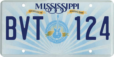 MS license plate BVT124