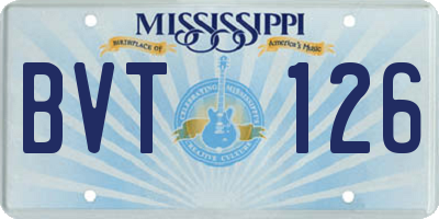 MS license plate BVT126
