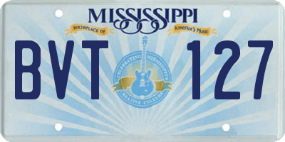 MS license plate BVT127
