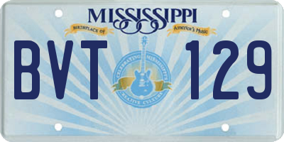 MS license plate BVT129
