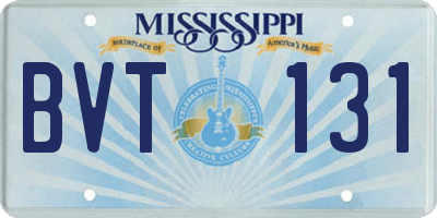 MS license plate BVT131