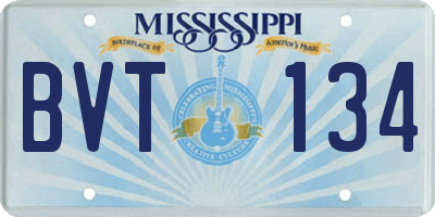 MS license plate BVT134