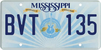 MS license plate BVT135