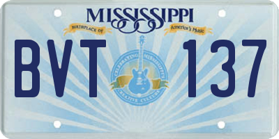 MS license plate BVT137