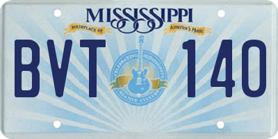 MS license plate BVT140