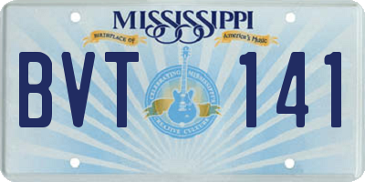 MS license plate BVT141