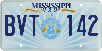 MS license plate BVT142