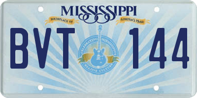 MS license plate BVT144