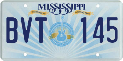 MS license plate BVT145