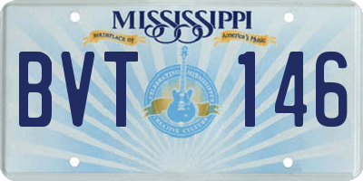 MS license plate BVT146