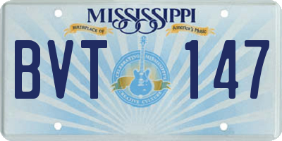 MS license plate BVT147
