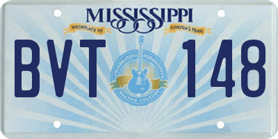 MS license plate BVT148