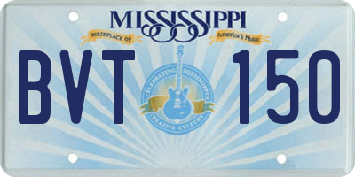 MS license plate BVT150