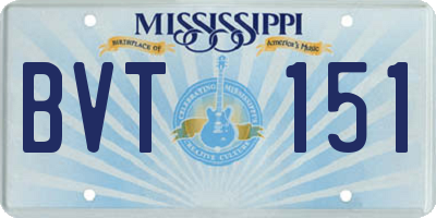 MS license plate BVT151