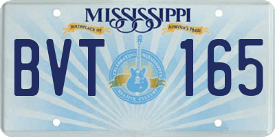 MS license plate BVT165