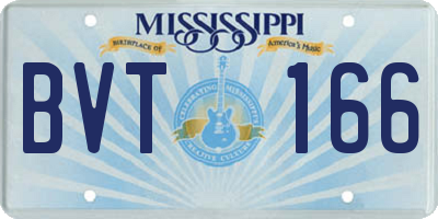 MS license plate BVT166