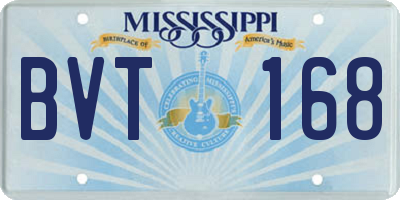 MS license plate BVT168