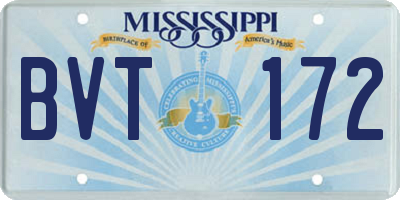 MS license plate BVT172