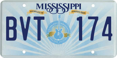MS license plate BVT174