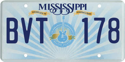 MS license plate BVT178
