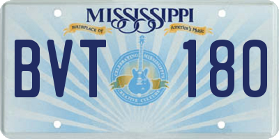 MS license plate BVT180
