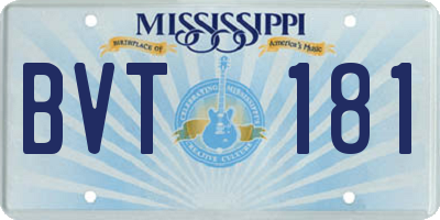 MS license plate BVT181