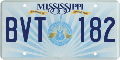 MS license plate BVT182