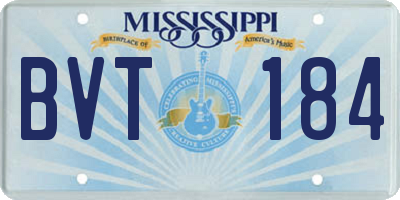 MS license plate BVT184