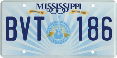 MS license plate BVT186