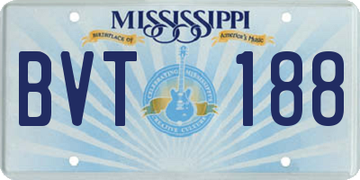 MS license plate BVT188