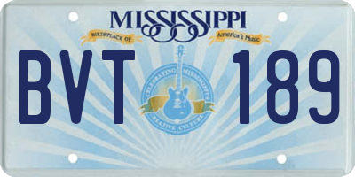 MS license plate BVT189