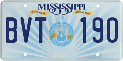 MS license plate BVT190