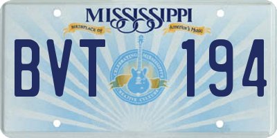 MS license plate BVT194