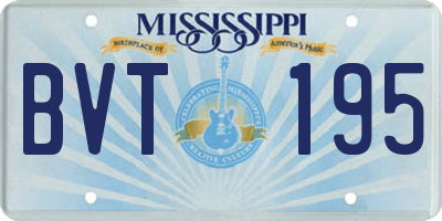 MS license plate BVT195
