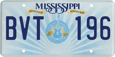 MS license plate BVT196