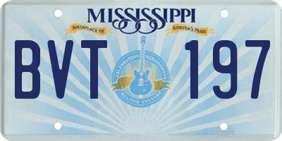 MS license plate BVT197