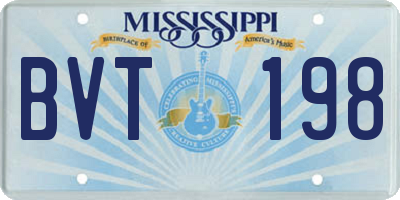MS license plate BVT198