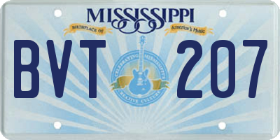MS license plate BVT207