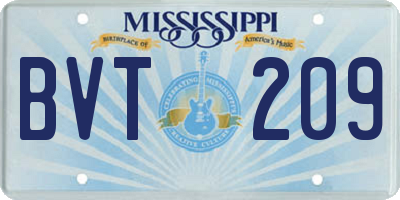 MS license plate BVT209
