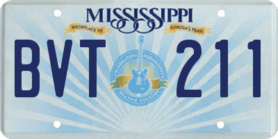 MS license plate BVT211