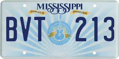 MS license plate BVT213