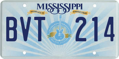 MS license plate BVT214