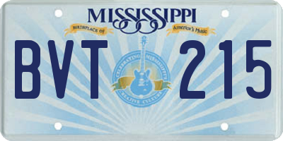 MS license plate BVT215