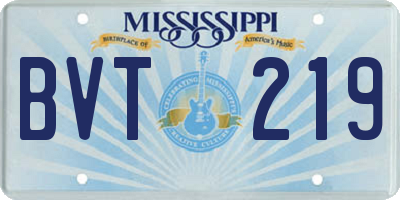 MS license plate BVT219