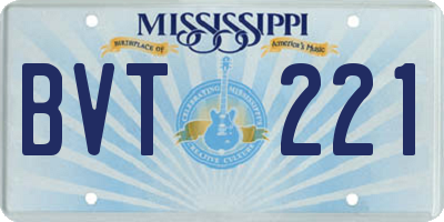 MS license plate BVT221