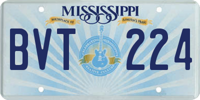 MS license plate BVT224