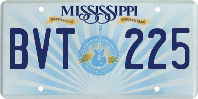 MS license plate BVT225