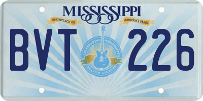 MS license plate BVT226