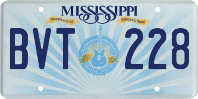 MS license plate BVT228